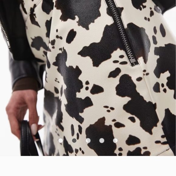 Resume Cow Print A-line Mini Skirt - Picture 2 of 9